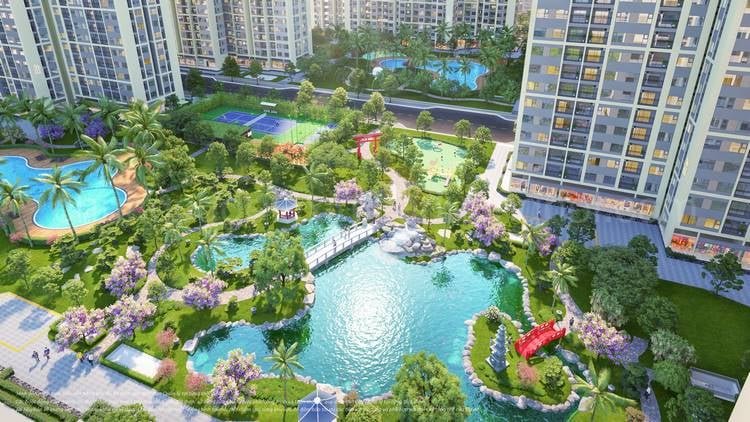 Bể bơi ngoài trời tại dự án. Tạo điểm nhấn đắt giá cho tầm view và trải nghiệm khách hàng