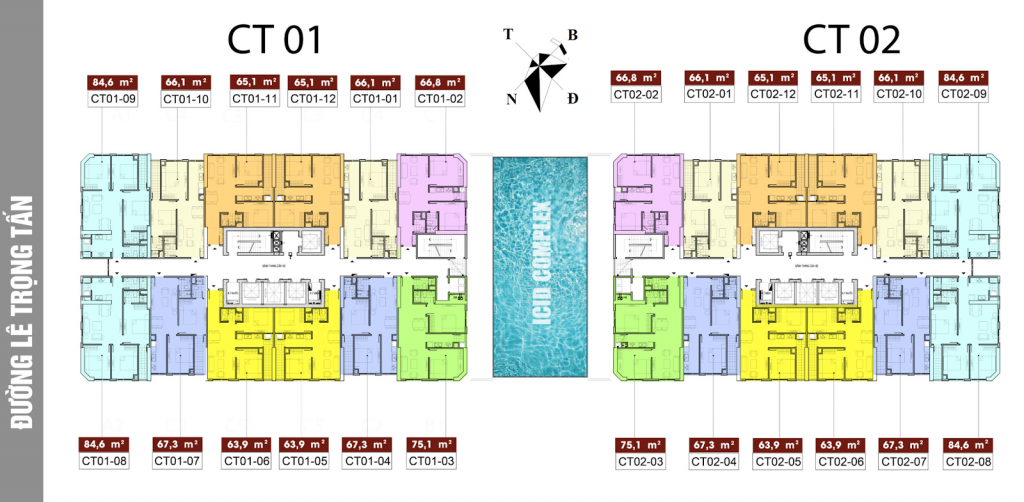 mặt bằng chung cư ICID Complex Lê Trọng Tấn 